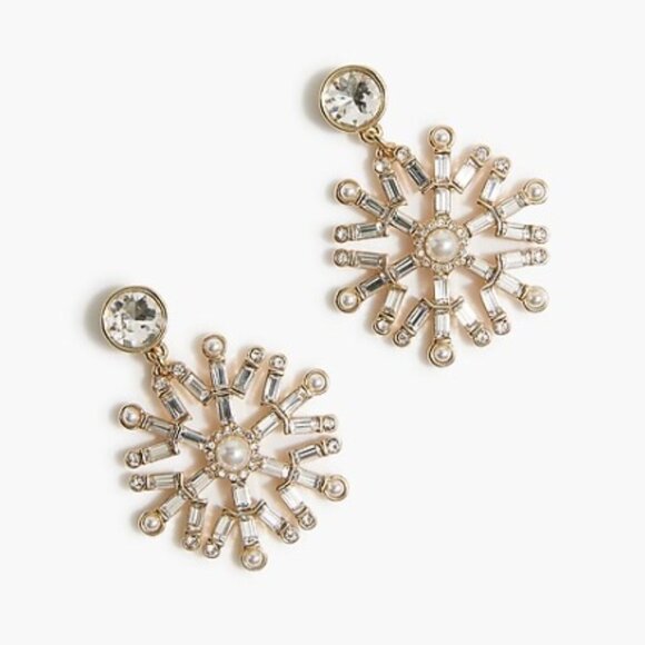 J.Crew Factory Snowflake Statement Earrings - Picture 2 of 6